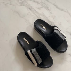 Prada Fur Slides